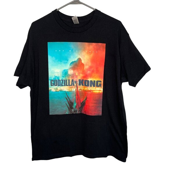 Godzilla Vs. Kong Official Poster Graphic T-Shirt LARGE Black Mens Short Sleeve - Picture 1 of 6